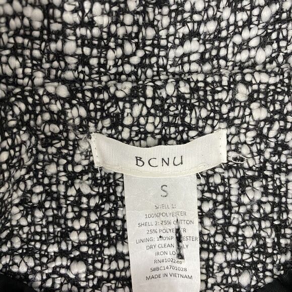 BCNU Blazer Coat Womens Sz Small Moto Black Work Office Date Tweed Rock Edgy - Picture 13 of 14